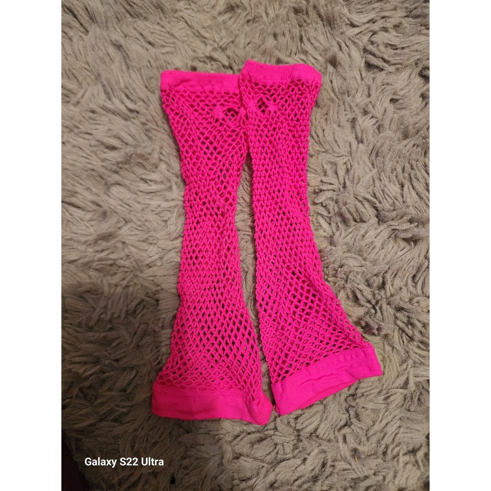 90's Fishnet Fingerless Gloves Vintage Costume - Picture 2 of 3